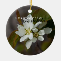 White Flower with Ant; Customisable Christmas Tree Ornament