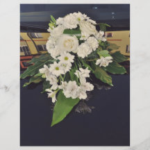 White flowers bouquet personalised flyer
