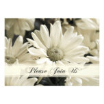 White Flowers Invitation Card