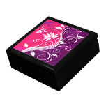White Flowers on Pink and Purple Grunge Jewelry Boxes