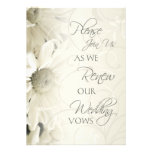 White Flowers Wedding Vow Renewal Invitations