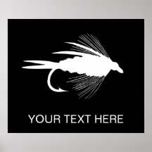 White Fly Fishing lure Print