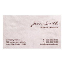 White Fur Texture Interiors Business Card