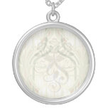 white geranium art nouveau elegant pattern necklace