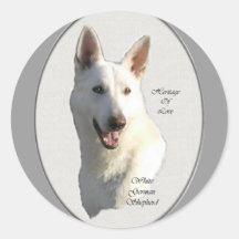 White German Shepherd Gifts Round Sticker
