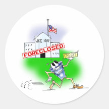 White House Foreclosed Round Sticker