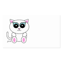 White Kitty Business Card Template