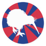 White Kiwi Round Stickers