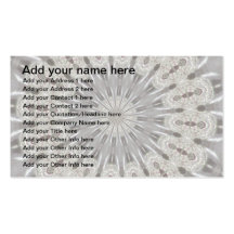 White Lace Wedding Kaleidoscope (Your Words Here) Business Card Templates