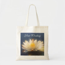 White lily tote bags - customisable