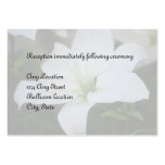 White Lily Wedding Reception Cards Business Cards