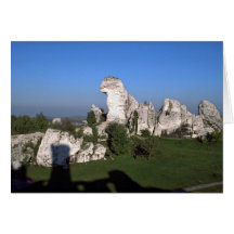 White limestone rocks, Zawierci, Poland rock forma Greeting Card