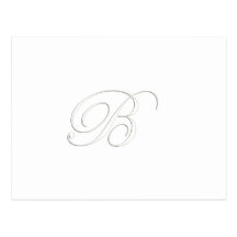 White Monogram B Post Card