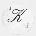 White Monogram Wedding Sticker