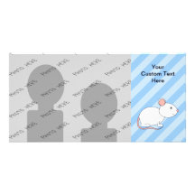 White Mouse. Customized Photo Card