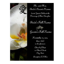 White Orchid Wedding Invitations and Favours Postcard