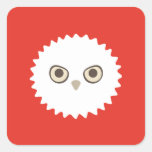 White Owl Zoi Stickers (Square)