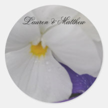 White Pansy Stickers