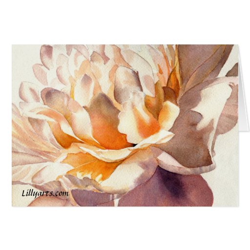 White Peony Fine Art Watercolor Greeting Card