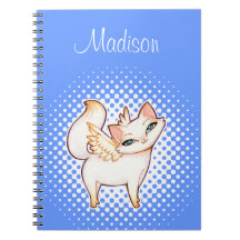White Persian Fairy Cat, Personalised Notebook