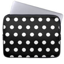 White Polka Dot Electronics Bag Laptop Sleeve Cases