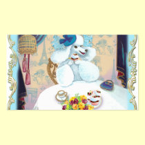White Poodle Cupcake Tea Party Business Cards business cards
