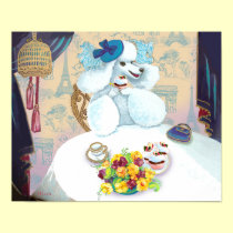 White Poodle Cupcake Tea Party Poster Print posters