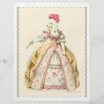 White Poodle Marie Antoinette French Fashion Personalised Flyer