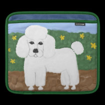 White Poodle Painting Rickshaw Ipad Sleeve ipad sleeves