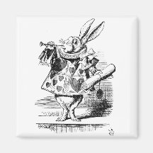 White Rabbit dressed as Herald Fridge Magnets