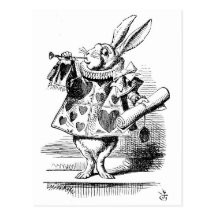 White Rabbit dressed as Herald Postcard