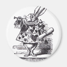 White Rabbit Trumpet Fridge Magnets