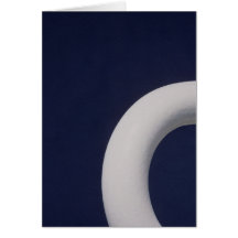 White Rail on Blue Greeting Cards