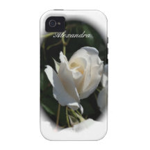 White Rose Garden with Personalised Name Case For The iPhone 4