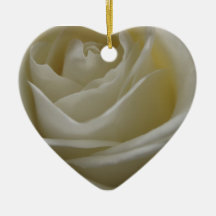 white rose heart ornament