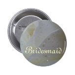 White Rose Petal Wedding Pinback Button