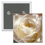 White Rose Pinback Buttons
