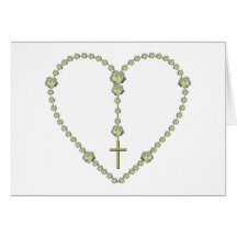 White rose Rosary Card