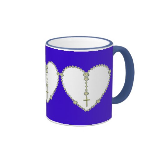 White rose Rosary Coffee Mug