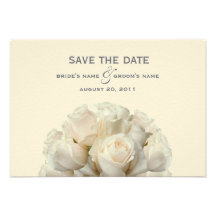 White Roses Wedding Save The Date Personalized Invitation