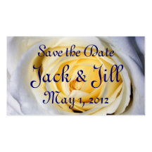 White Save the Date Business Card