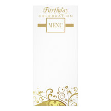White Spiral Celebration Menu Card Rack Card Template