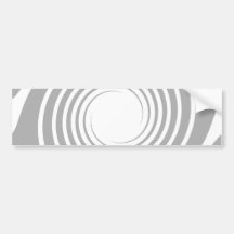 White spiral on light grey. bumper sticker