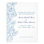 White/Turquoise Floral Save the Date Personalized Announcements