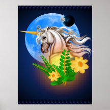 White Unicorn, Alien World Print
