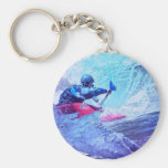 White Water Kayaker Keychain