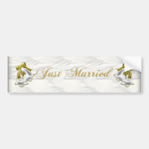 White Wedding Bumper Sticker