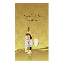 White Wine Bottle Dealer Retailer Agency Agent Business Card Template