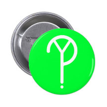 White Y? Symbol- On Green Pin
