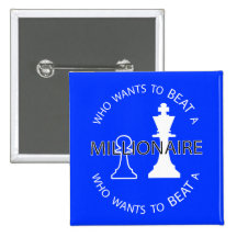 Who wants to beat a millionaire pinback buttons